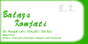 balazs komjati business card