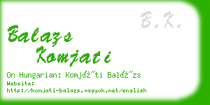 balazs komjati business card